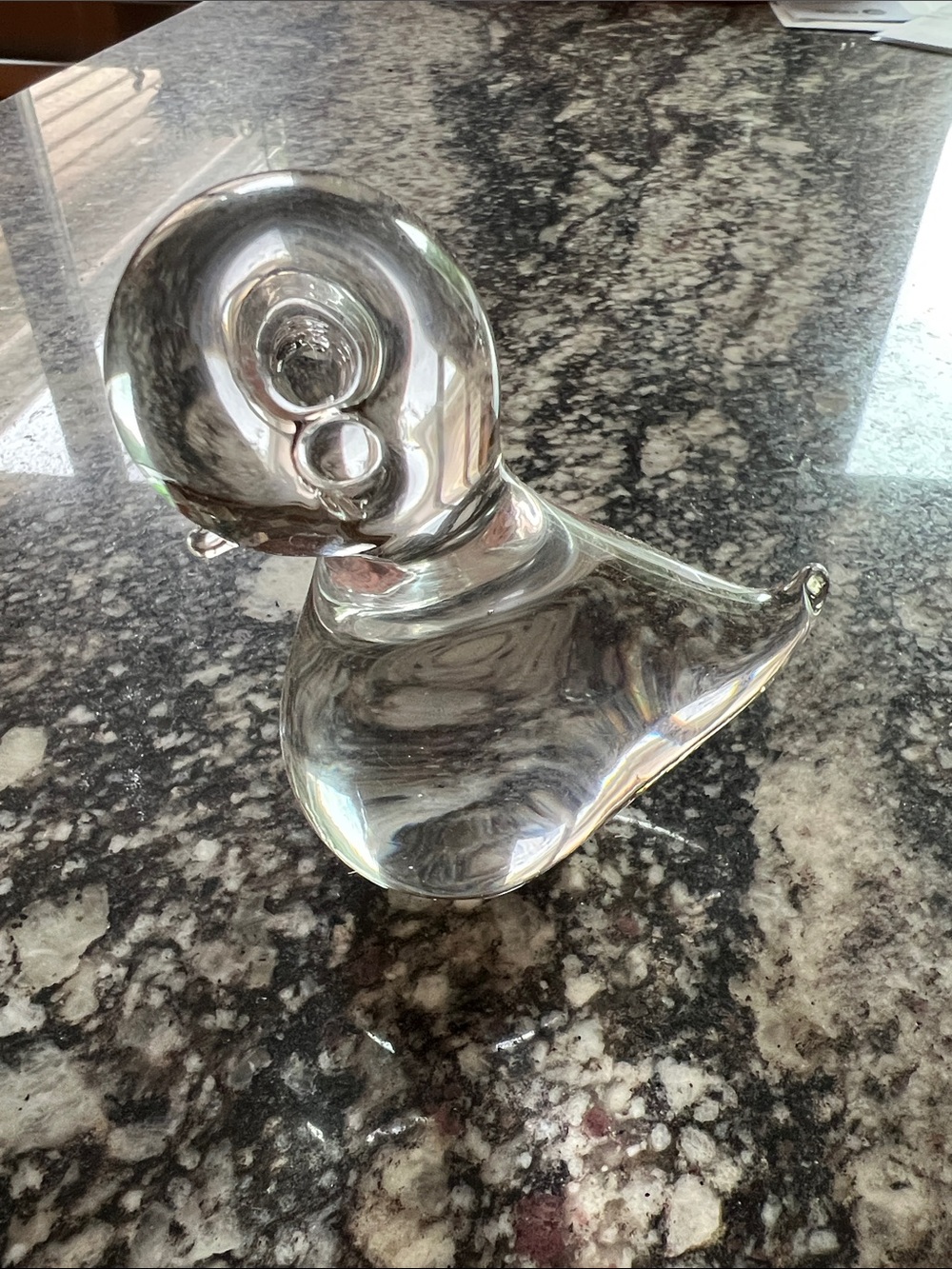 Clear Glass Baby Chick Figurine
